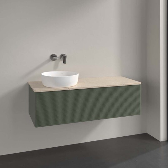 Villeroy & Boch  Antao Servantskap med 1 skuff 120x50x36 cm m/lys Grønn Matt/Crème