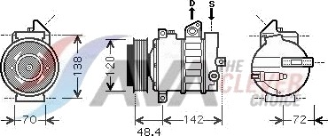 AVA COOLING SYSTEMS MSK437 AC-kompressor