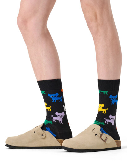 Happy Socks Chihuahua Sock   Black   36 40
