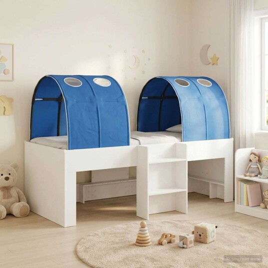  Seng med tunnel 4 pcs Hvit og blå Konstruert tre