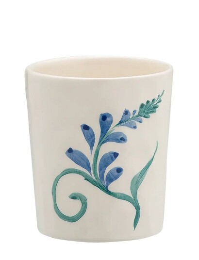 Anna + Nina Indigo Flora Latte Cup - Cream - 80 CL