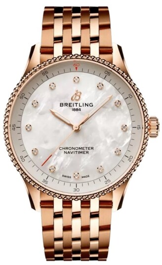 Breitling Dameklokke R77320E61A1R1 Navitimer 32 Hvit/18 karat rosé Breitling Dameklokke R77320E61A1R1 Navitimer 32 Hvit/18 karat rosé