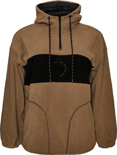 Zizzi   Fleecejakke Aodi L/S Loose Jacket   Brun