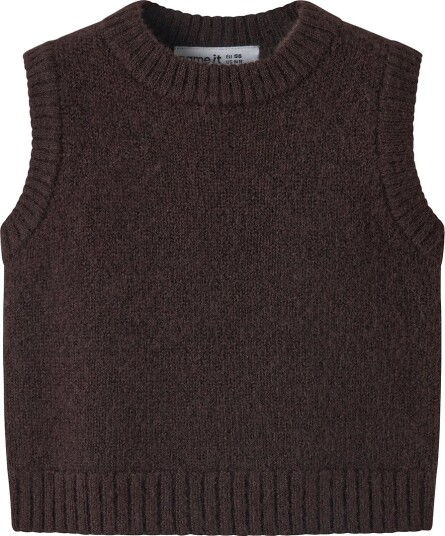 Name It Vester Strikk NbfReifyly Chocolate Plum Name It 74 Vest Brun
