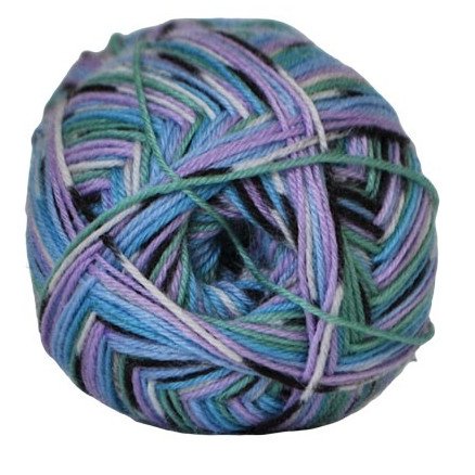 Hjertegarn Aloe Sockwool Strømpegarn 5020 Lilla/Grønn/Blå