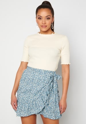 ONLY Olivia Wrap Skirt Dusk Blue/ Flower L