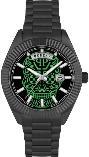 Philipp Plein Herreklokke PWPNA0724 Rock Couture Sort/Stål Ø42 mm Philipp Plein Herreklokke PWPNA0724 Rock Couture Sort/Stål Ø42 mm