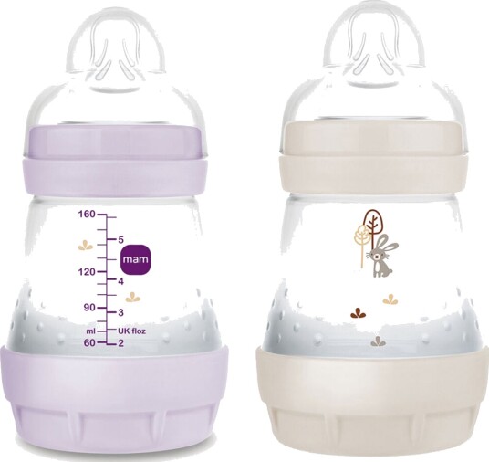 MAM Easy Start Tåteflaske Anti-kolikk 160 ml 2-Pack Rosa/Nøytral MAM Easy Start Tåteflaske Anti-kolikk 160 ml 2-Pack Rosa/Nøytral