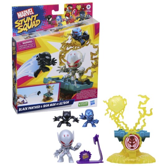 Marvel Stunt Squad Lekesett Svart Panther Og Iron Man Vs Ultron
