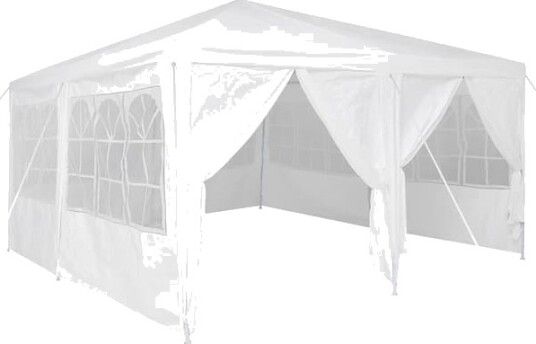 vidaXL Partytelt Hvit 400 x 400 x 266 cm Polyethylen