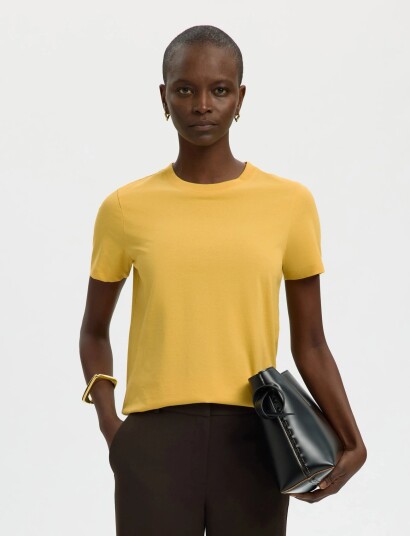 Selected Slfmyessential Ss O Neck Tee Noos Yellow XL Selected Slfmyessential Ss O Neck Tee Noos Yellow XL