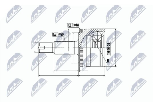 Nty Drivknute drivaksel NTY NPZ LR 007