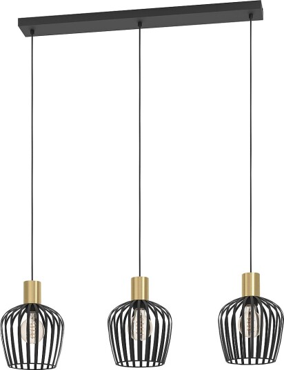 EGLO Pendel Empoli 3 Light Svart Takpendler