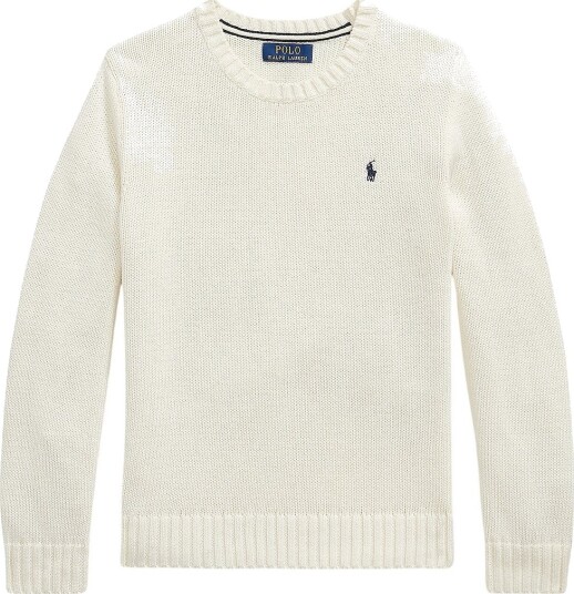 Polo Ralph Lauren Genser Strikk Klubbhus Cream Polo Ralph Lauren 18 20 år Genser Hvit