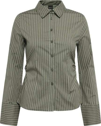 Gina Tricot Shaped Shirt KHAKI STRIPE S