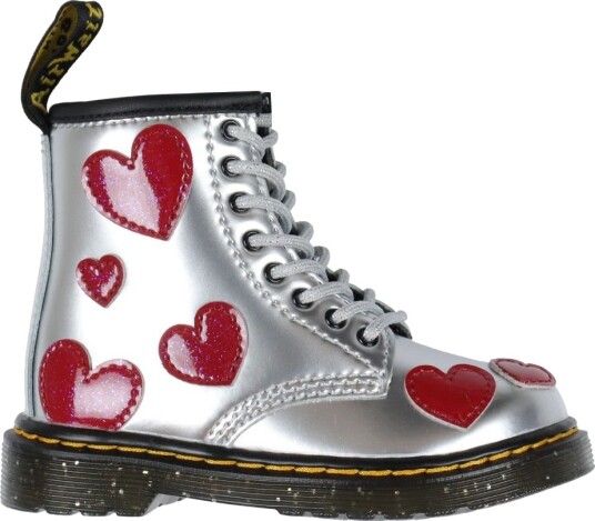 Dr. Martens Støvler 1460 T Silver Metallic+Bright Rød/Patent Dr. Martens 23 Støvler