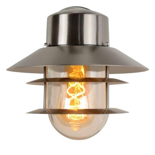 Lucide Zico Utendørs Vegglampe Sateng/ Krom Lucide Zico Utendørs Vegglampe Sateng/ Krom