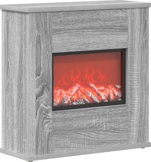 vidaXL Elektrisk peis Grå Sonoma 47 x 18 x 48 cm Konstruert tre