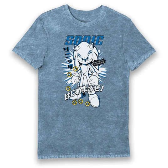 Sonic T-skjorte Blå Vintage M Voksen