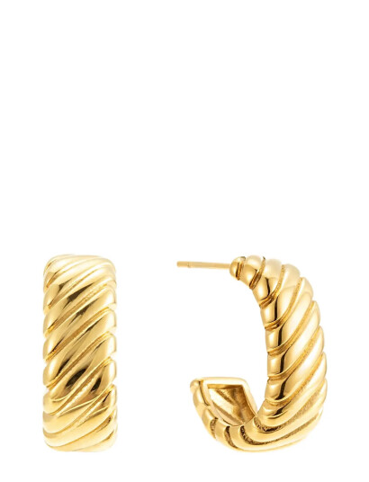 By Jolima Swirl Hoop Gold ONE SIZE 2 cm