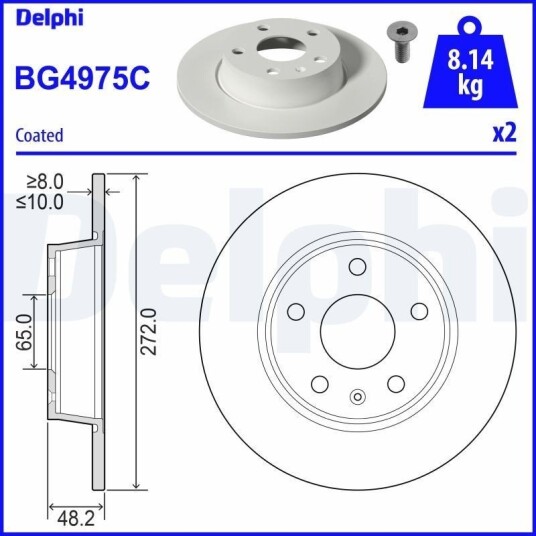 Bremseskive DELPHI BG4975C
