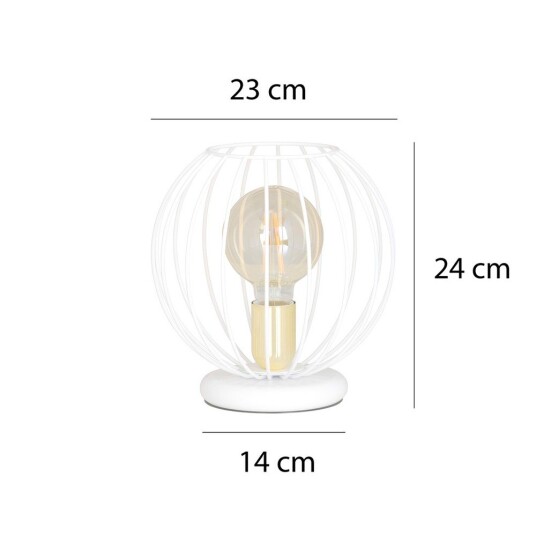 Albio LN1 Hvit bordlampe E27 230V uten lyskilde