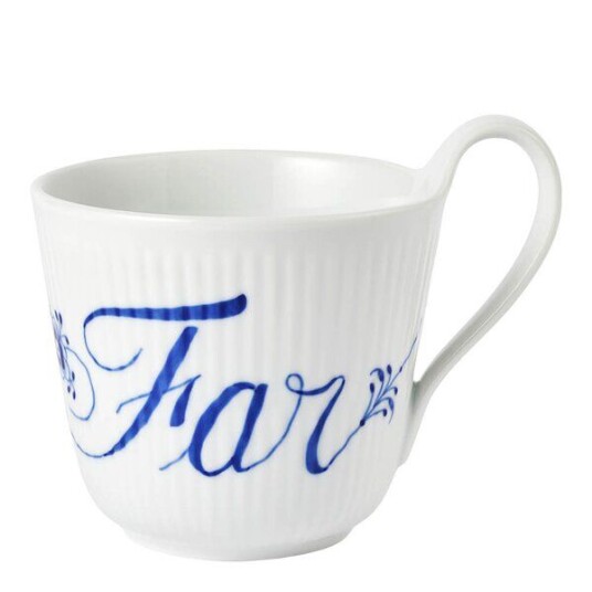 Royal Copenhagen Alphabet Collection krus Far 33 cl blå/hvit