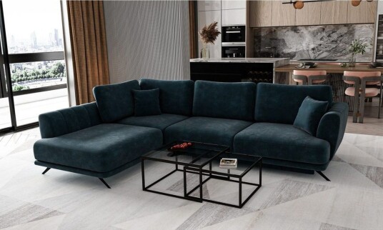 Seksjon Eltap Larde 286x191x90 cm Nube 40 Blå Venstre