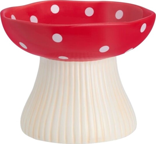 Little&Bigger Mushroom Love Hevet Matskål I Keramikk (Rød) Little&Bigger Mushroom Love Hevet Matskål I Keramikk (Rød)
