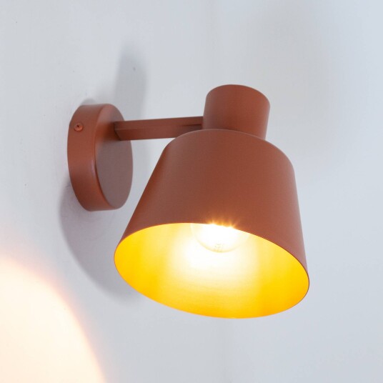 Sigma Vegglampe Dunka teglrød 1 lyskilde stål høyde 17 cm