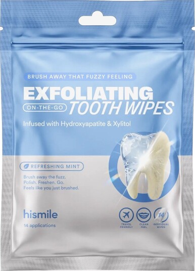 Hismile Exfoliating Tooth Wipes 14Pk BLUE 14 PK