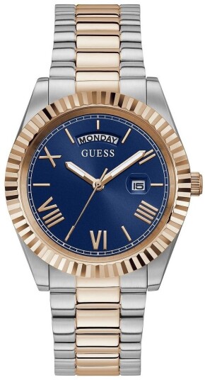 Guess Herreklokke GW0265G12 Connoisseur Blå/Rose gulltonet stål Guess Herreklokke GW0265G12 Connoisseur Blå/Rose gulltonet stål