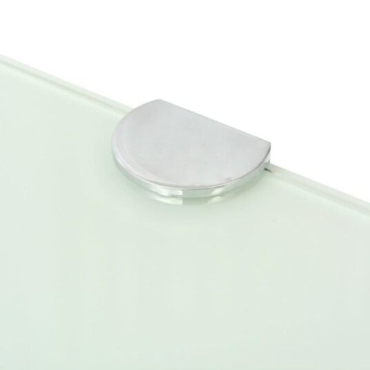 vidaXL Hj?rnehyller 2 stk med kromst?tter glass hvit 45x45 cm vidaXL Hj?rnehyller 2 stk med kromst?tter glass hvit 45x45 cm