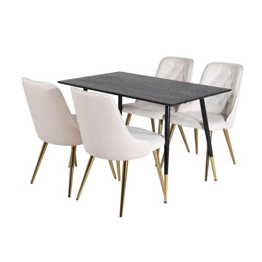 Venture Home Spisegruppe Venture Home Dipp med 4 Velvet Deluxe Stoler GR19999S