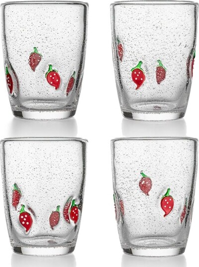 Hadeland Glassverk Jordbær Glass 40cl 4pk