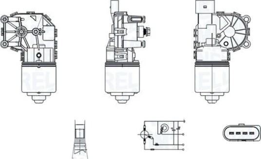 MAGNETI MARELLI 064350005010 Vindusviskermotor