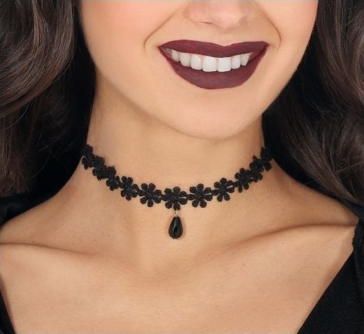 Fiesta Choker Med Sort Sten Fiesta Choker Med Sort Sten