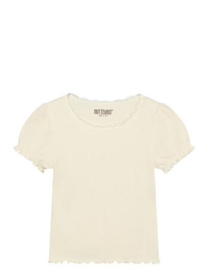 Huttelihut T Shirt Ss Rib Cream 110