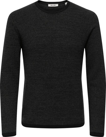ONLY & SONS Onseric Reg 12 Struc Crew Knit Noos Black XL