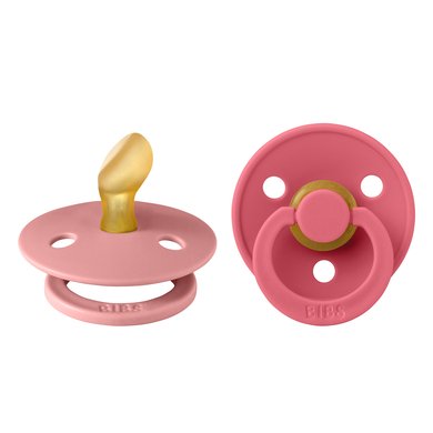 BIBS® Smokk Colour Anatomisk smokk Dusty Pink/Coral 0-6 måneder, 2 stk.