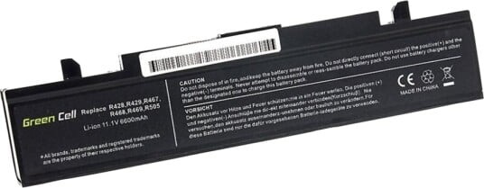 Green Cell Batteri Til Bærbar Pc Tilsvarer: Samsung Aa-Pb9nc6b Samsung Aa-Pb9ns6b Litiumion 9-Cellers 6600 Mah Svart SA02