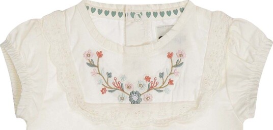Dirkje kortermet bluse til småbarn, Off-white (104) 104
