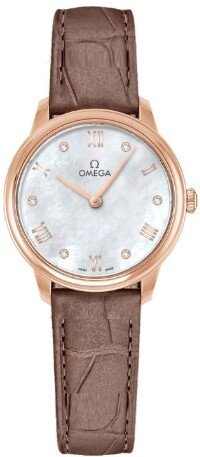 Omega Dameklokke 434.53.28.60.55.001 De Ville Prestige Hvit/Lær