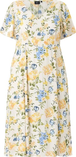 Zizzi   Kjole vBella S/S Midi   Blå