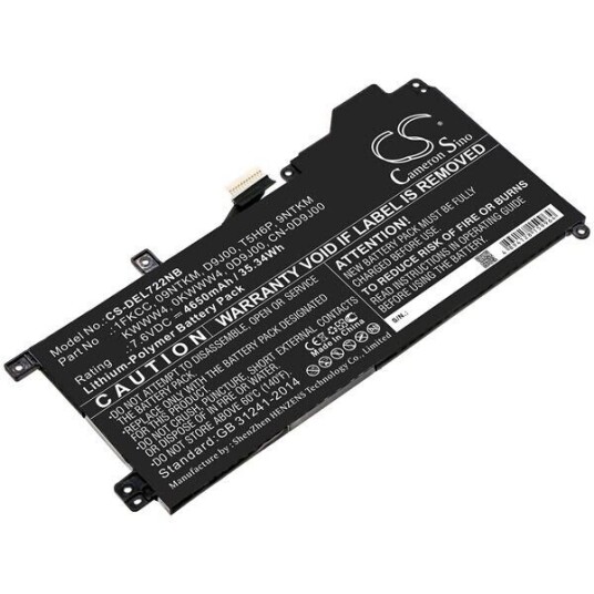 Dell Latitude 7200 2-in-1 batteri (4650 mAh 7.6 V, Sort)