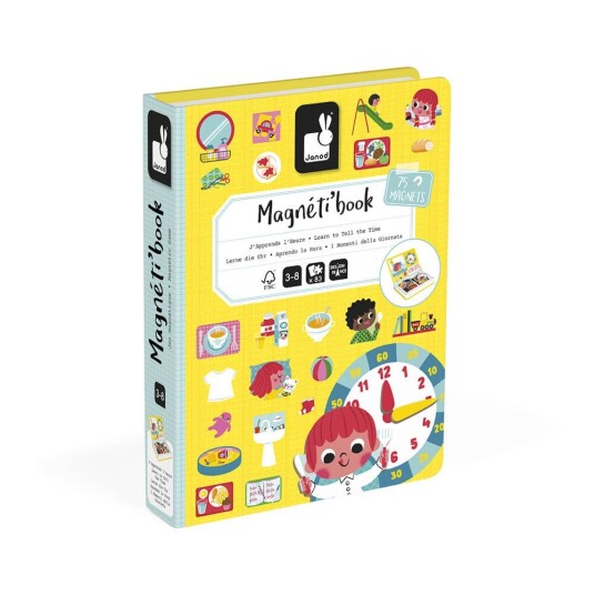 Janod Magneti'Book Lær Deg Klokken Magnetsett 75 Stk Janod Magneti'Book Lær Deg Klokken Magnetsett 75 Stk