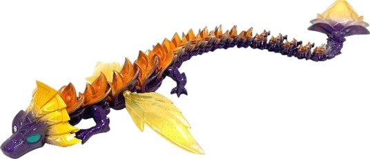 CrystaLynx Drage - 60 cm - Samlerledd - Oransje/Lill - Crystalynx - OneSize - Leketøy Gul Lilla