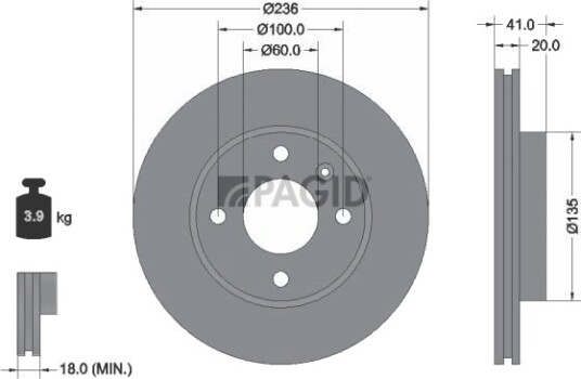 PAGID 55787NC Bremseskive PAGID 55787NC Bremseskive
