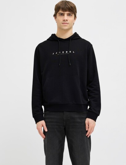 JJ REBEL Jrebrocky Logo Sweat Hood Sn Black M JJ REBEL Jrebrocky Logo Sweat Hood Sn Black M