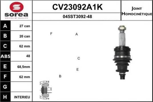 Drivledd EAI CV23092A1K